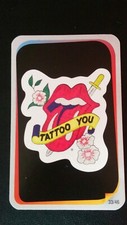 Autocollant sticker vintage carte collection Carrefour Rolling Stones