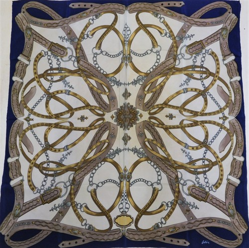 Foulard vintage 100 soie - foulard,