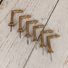 2x Anciens petits crochets en bronze pour rideaux & embrasses style Art Nouveau