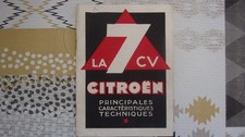 LA 7CV Citroën livret technique Traction Avant daté 4-34 Avril 1934