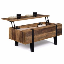 Table basse plateau relevable rectangulaire AUSTRIA bois pied épingle