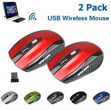 Lot de 2 souris optiques sans fil 2,4 GHz avec récepteur USB pour ordinateur por