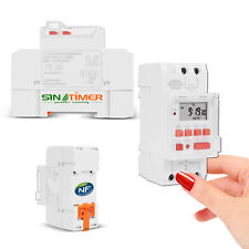 Contacteur Jour-Nuit Heures Creuses Pompe Piscine Rail DIN 30A 7kW 16 Programmes