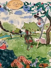 Dessin Jean Terles portrait homme Breton Champs pommier Cidre Bretagne Pub