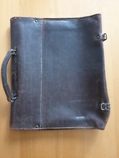 Cartable en cuir marron années 50 , 30x35 cm