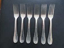 LE COUVERT FRANCAIS LCF – 6 grandes fourchettes métal argenté modèle Louis XV  1