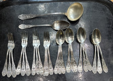 magnifique menagere aux pavots art nouveau epoque 1900 metal argenté