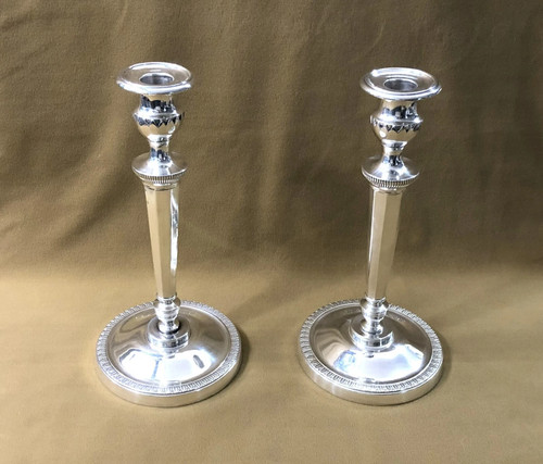 Anciens bougeoirs flambeaux - /,