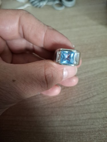 Bague tank argent 925 topaze - argent,