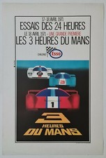 Pastre Les 3 heures du Mans 1971 Affiche Originale Automobile Sport Sarthe