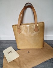 LOUIS VUITTON Houston Cuir Verni Jaune Hand Bag Vuitton Houston Leather + factur