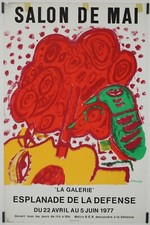 Corneille Salon de Mai Esplanade de la Défense 1977 Affiche Originale Exposition