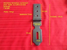 ANCIENNE FERMETURE, FERMOIR  - MALLE- COFFRE DE RANGEMENT EN BOIS F. FORGÉ N° 2