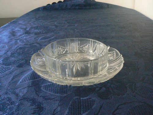 Ancien plat fromage verre - plat, en