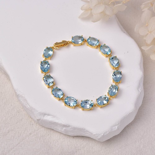 Natural blue topaz bracelet - blue,