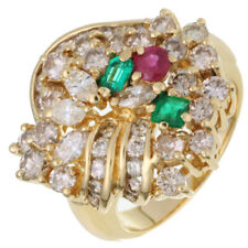 Bague émeraude rubis diamant