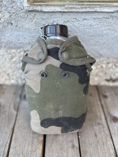 Ancienne Gourde Militaire Armée Française Avec Étui Camouflage 1995 Collection