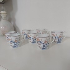 Tasses à café en porcelaine de Limoges LAFARGE Mille Fleurs