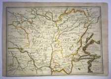 BOURGOGNE BURGUNDY FRANCE DATED 1705 NICOLAS DE FER ANTIQUE ENGRAVED MAP