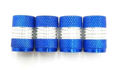 Bouchons valve argenté bleu - bouchons,