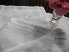 ANCIENNE NAPPE DAMASSE LIN