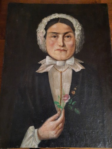 Huile toile portrait - huile, ancien