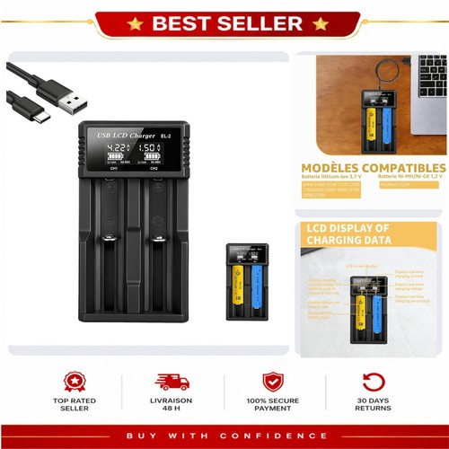 Chargeur accus 18650 lcd - chargeur,