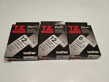 Lot 3 Rubans Noir Sur Transparent Pour Brother P-Touch Non Ouverts