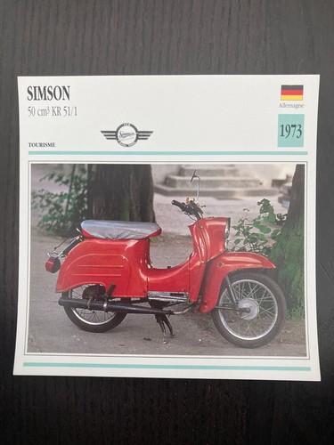 Carte fiche moto collection - carte,
