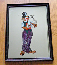 Ancien miroir encadré Clown