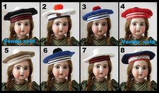 Chapeau béret poupée Jumeau SFBJ Kestner Halbig Kammer Heubach hat antique doll