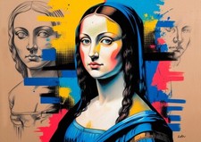 Tableau  portrait Mona Lisa -