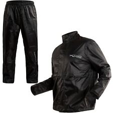 Combinaison Impermeable Textile Anti Pluie Blouson Pantalon Moto Touring Noir