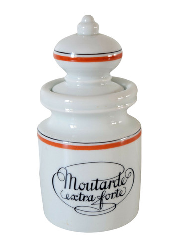 Pot moutarde porcelaine - moutarde,