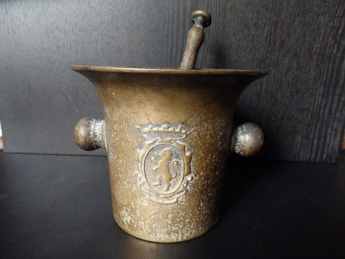 Ancien pilon mortier bronze - en,