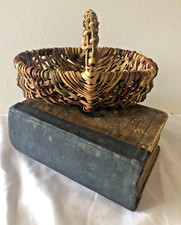 Vintage French Petite Doll Toddler Charentaise  Handwoven Wicker Basket