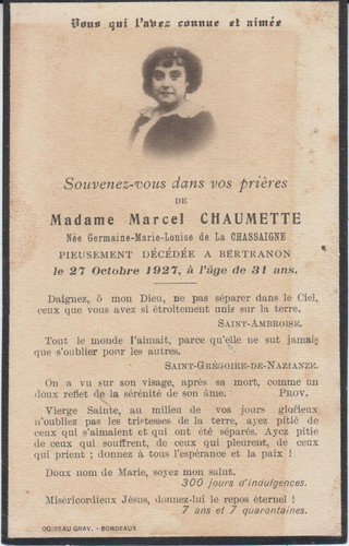 1927 memento mme marcel - 1927,