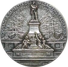 O6492 Médaille Leon Gambetta Alsace Lorraine Bartholdi Avray Schoubart Silvered