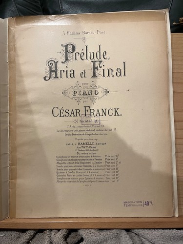 César franck prélude aria - prélude, et