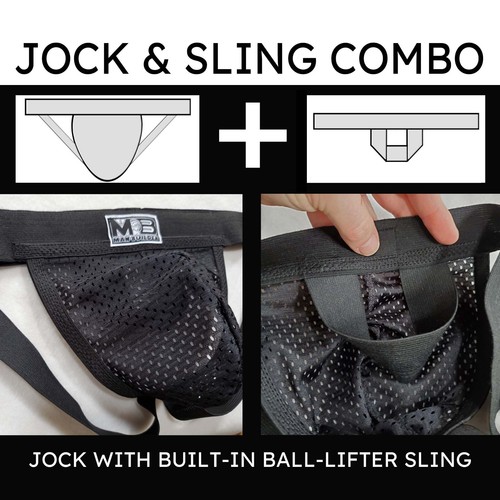 Black mesh jock with built - with, built-in