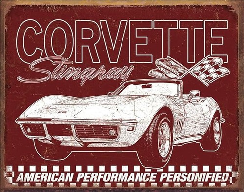 Plaque metal corvette - plaque,