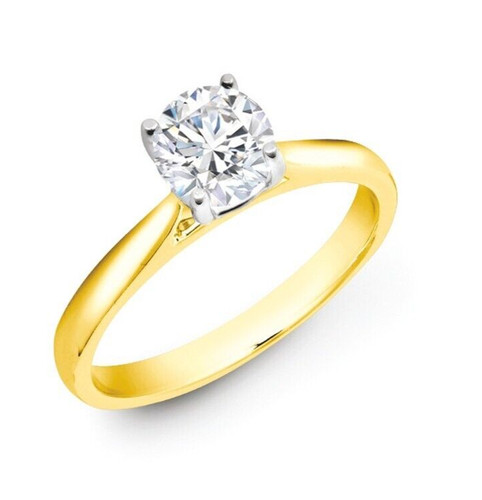 Bague solitaire jaune - bague,
