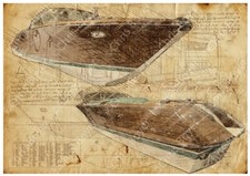 ART PRINT  "DA VINCI" - BATEAU RIVA  AQUARAMA