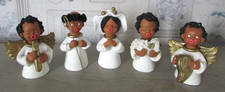 Ensemble de 5 santons brésiliens Crèche de Noël Brésil Hauteur environ +/- 11 cm