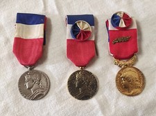 3 Médailles argent, vermeille et or  Ministère du Travail, graveur Borrel