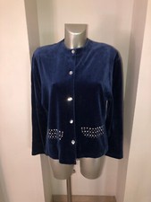 gilet vintage velours bleu et brillants PIERRE CARDIN taille XL EXCELLENT ÉTAT