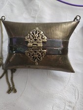 Sac à main ancien en laiton cuivre Art Déco France Année 1920