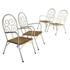 Chaises de Jardin Vintage Fer Émaillé Plastique Design Années 60 Originales