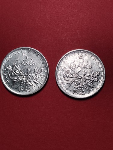 Lot pièces francs argent - pièces, 5