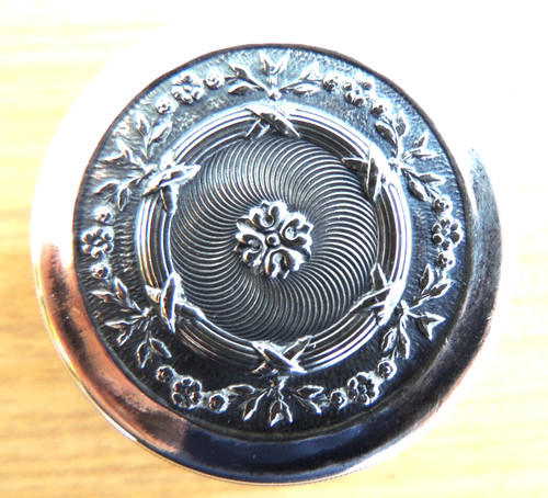 Antique round box silver - box, in